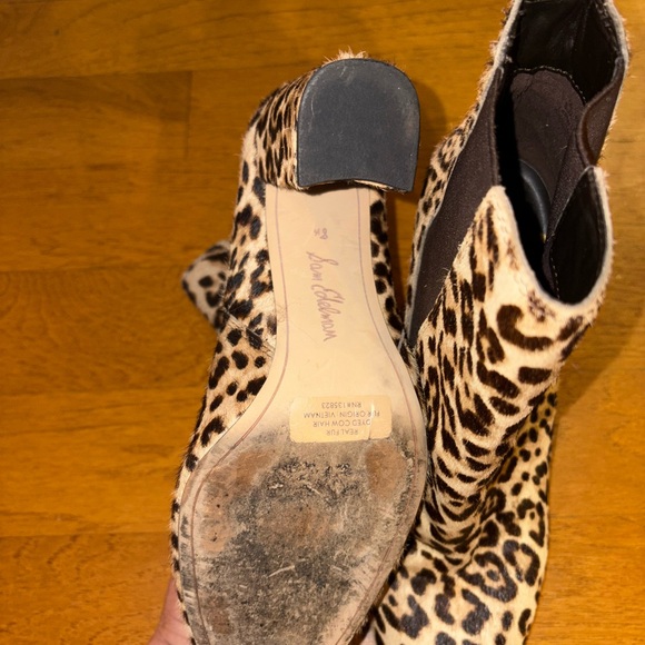 Sam Edelman Animal Print Ankle Booties Size 8.5 - Picture 6 of 9